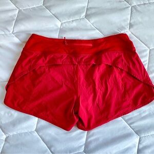 Lululemon athletica Women's Swift Speed Red Athletic 4” Shorts